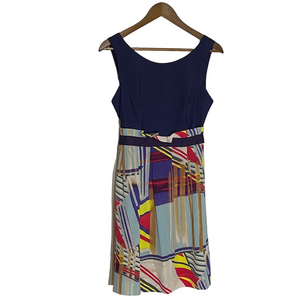 Hype Purple Multicolor Silk Sleeveless Dress Sz 6